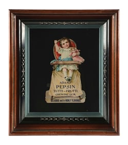 ADAM'S PEPSIN TUTTI-FRUTTI CHEWING GUM DIE-CUT SIGN