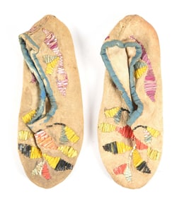 CHILDREN'S OR BABY'S QUILLED MOCCASINS