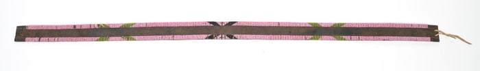BEADED PINK LEATHER BELT