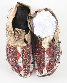 MULTI-COLORED BEADED MOCCASINS