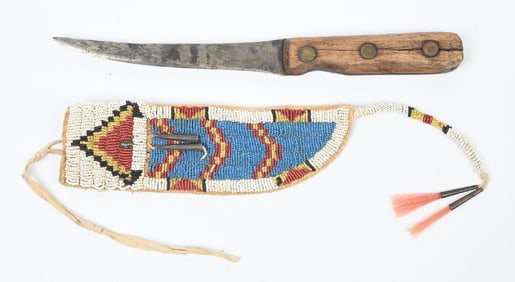 PLAINS BEADED KNIFE SHEATH