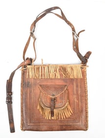 LARGE TOOLED LEATHER BAG