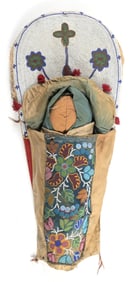 BLACKEET BEADED CRADLE BOARD.