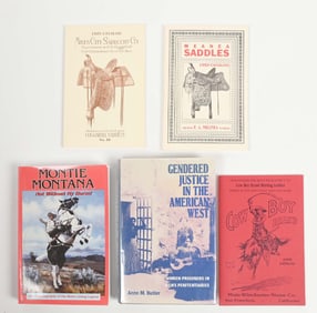 LOT OF 5: VARIOUS WESTERN BOOKS AND SADDLE CATALOGUES
