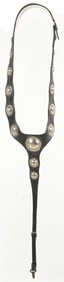 BLACK LEATHER MARTINGALE WITH SILVER CONCHOS