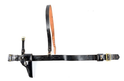 1920S ERA POLICE SAM BROWNE BELT AND HOLSTER