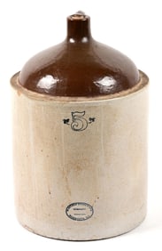 5 GALLON WESTERN STONEWARE CROCK NO. 5 JUG