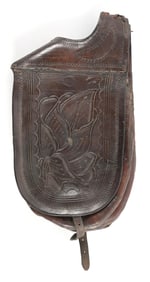 TOOLED LATE 1800'S POMMEL BAGS