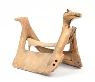 RAWHIDE AND WOODEN PRIMITIVE SADDLE