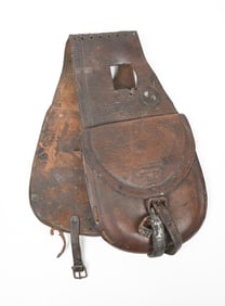 COLLINS AND MORRISON DOUBLE LEATHER POMMEL BAGS