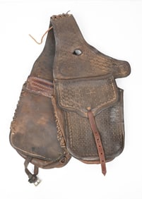 DOUBLE SIDED LEATHER SADDLE BAGS MARKED B-R