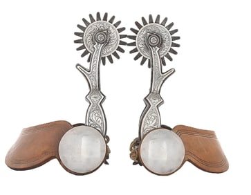 FANCY SILVER OVERLAID CONTEMPORARY SPURS