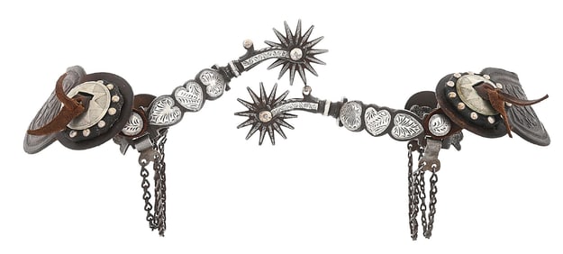 3 HEART SILVER INLAID SPURS