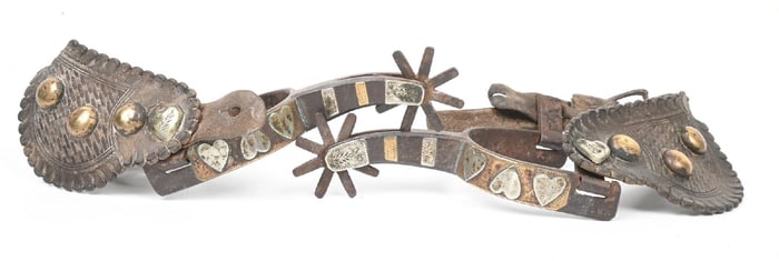 KELLY MARKED TEXAS STYLE HEART SPURS