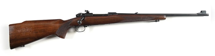 (C) EXPERIMENTAL .22 SPECIAL WINCHESTER MODEL 70 BOLT ACTION RIFLE PICTURED IN THE RIFLEMAN'S RIFLE.