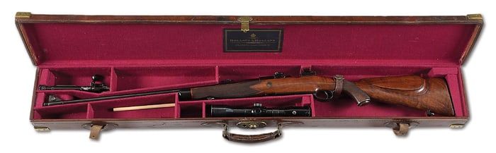 (C) HOLLAND & HOLLAND .244 MAGNUM BOLT ACTION RIFLE WITH CASE.