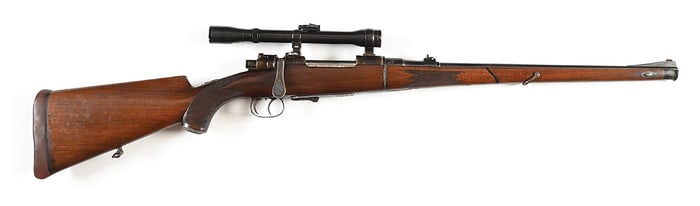 (C) OUTSTANDING PRE-WAR FRED ADOLPH CUSTOM BOLT ACTION TAKE DOWN MAUSER SPORTING RIFLE.