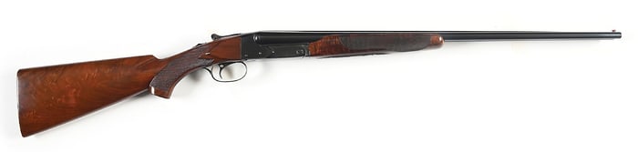 (C) SKEET GRADE WINCHESTER MODEL 21 3 BARREL SET IN .410, 28 GA, & 20 GA SIDE BY SIDE SHOTGUN.