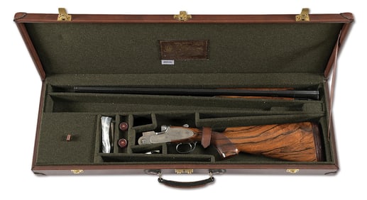 (M) FABULOUS BONSI AND VENZI ENGRAVED BRETTA S09 OVER/UNDER 12 GAUGE SHOTGUN IN CASE.