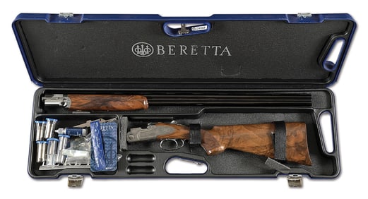 (M) BERETTA GIUBELIO 28 BORE OVER/UNDER SHOTGUN WITH CASE AND BOX.