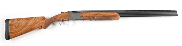 (C) EARLY FUNKEN ENGRAVED BELGIAN BROWNING GRADE 3 SUPERPOSED OVER UNDER 12 GAUGE SHOTGUN.