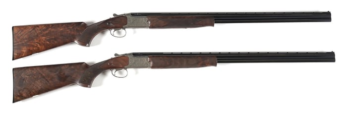 (M) PAIR OF CONSECUTIVE GRADE 5 B.C. MIROKU MK-60 OVER UNDER 20 GAUGE SHOTGUNS.