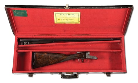 (A) W.W. GREENER SIDE BY SIDE 16 GAUGE SHOTGUN.