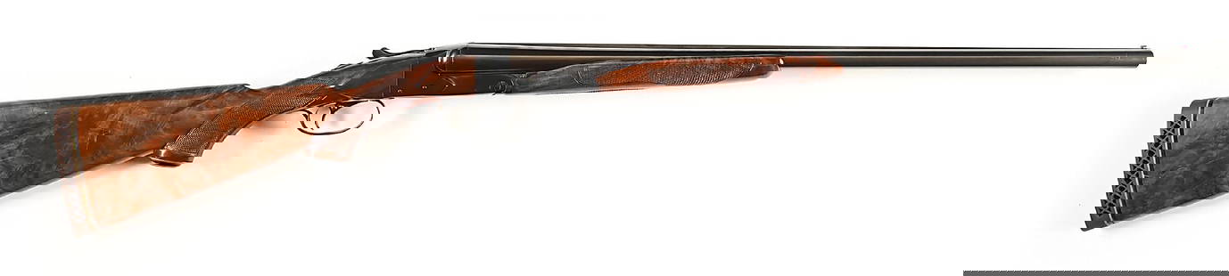(C) WINCHESTER MODEL 21 SKEET GRADE 12 GAUGE SIDE BY SIDE SHOTGUN (1948).: Per an included Cody quick check, this gun shipped as a Skeet grade with 28" 12 gauge barrels, WS-1 and WS-2 chokes, non-automatic safety, single trigger, selective ejector, pistol grip stock, checker