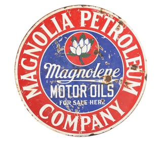 MAGNOLIA MAGNOLENE MOTOR OILS FOR SALE HERE PORCELAIN SIGN.