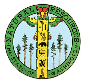 THE STATE OF WASHINGTON NATURAL RESOURCES PORCELAIN SIGN.
