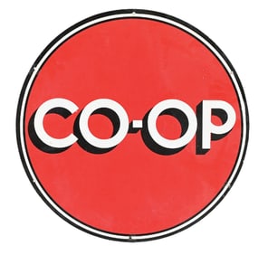 CO-OP GASOLINE PORCELAIN SIGN.