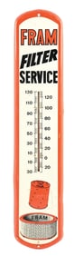 FRAM FILTER SERVICE TIN SERVICE STATION THERMOMETER.
