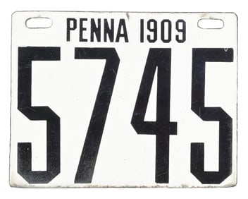 1909 PENNSYLVANIA LICENSE PLATE 5745.