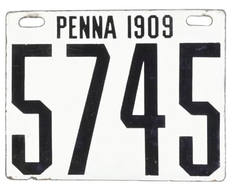 1909 PENNSYLVANIA LICENSE PLATE 5745.
