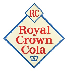 ROYAL CROWN COLA EMBOSSED TIN SIGN.