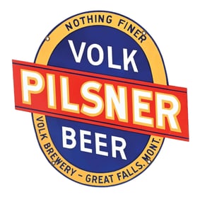VOLK PILSNER BEER PORCELAIN SIGN.
