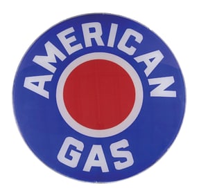AMERICAN GASOLINE SINGLE 13.5" GLOBE LENS W/ BULLSEYE GRAPHIC.
