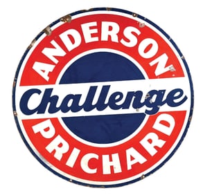 ANDERSON PRICHARD CHALLENGE PORCELAIN SIGN.