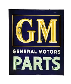 GENERAL MOTORS PARTS PORCELAIN NEON SIGN.