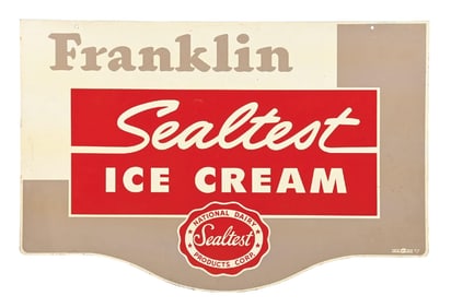 FRANKLIN SEALTEST ICE CREAM TIN SIGN.