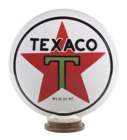 TEXACO GASOLINE ONE PIECE GLOBE W/ SCREW BASE.