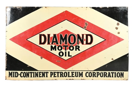 DX DIAMOND MOTOR OIL PORCELAIN SIGN.
