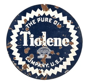 TIOLENE MOTOR OIL PORCELAIN SIGN.
