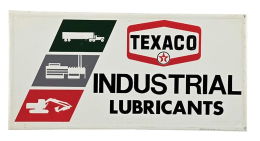 TEXACO INDUSTRIAL LUBRICANTS EMBOSSED TIN SIGN.