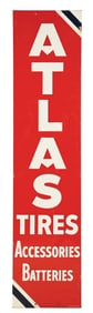 N.O.S. ATLAS TIRES, ACCESSORIES & BATTERIES TIN SIGN.