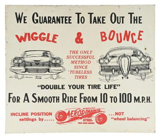 AERODYNAMIC AUTOMOBILE & AIRCRAFT INCLINE POSITION INSTRUMENT TIN SIGN.