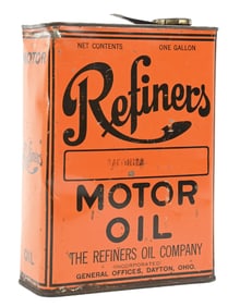 REFINERS MOTOR OIL 1 GALLON CAN.