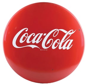 COCA COLA PORCELAIN BUTTON SIGN.