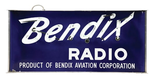 BENDIX AVIATION RADIOS PORCELAIN NEON SIGN.