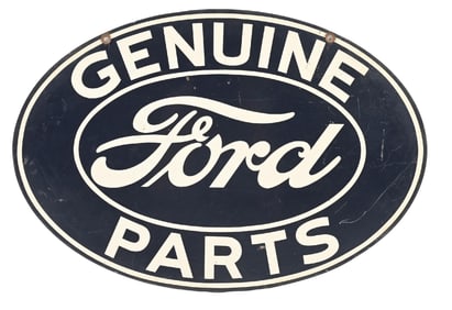 FORD GENUINE PARTS TIN OVAL SIGN.
